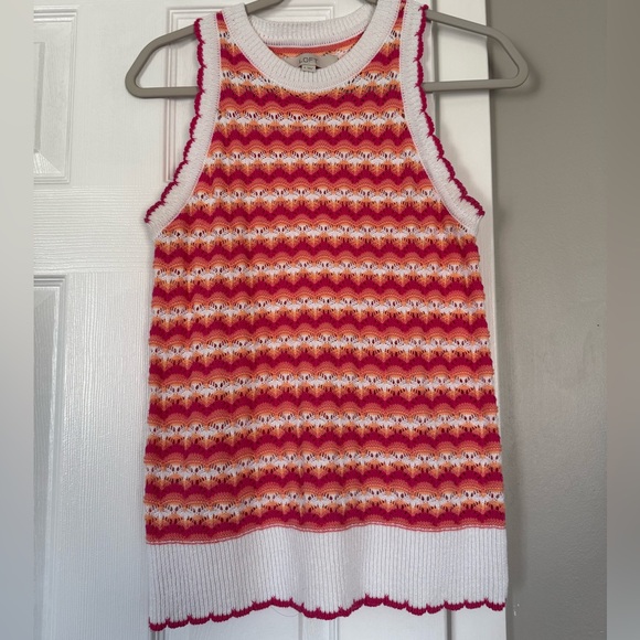 LOFT colorful knit scalloped tank sweater - Picture 5 of 10